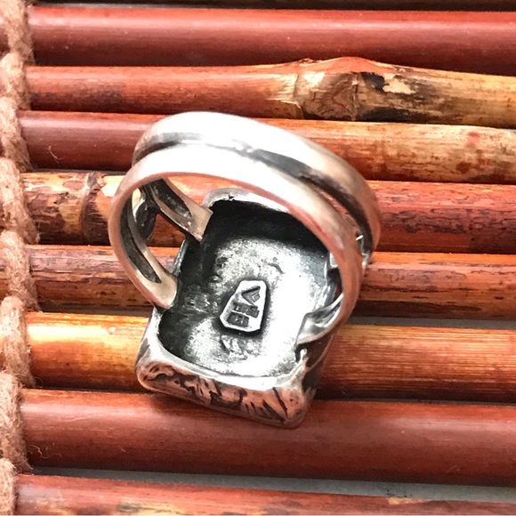 Silpada Sterling Silver Floral Leaf Vine Rectangular Ring Size 10 - Picture 7 of 8